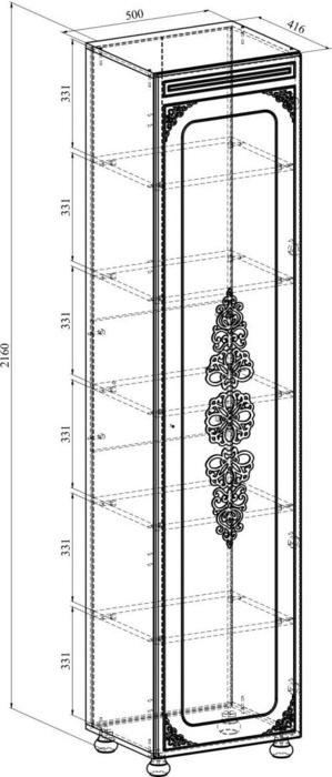 Шкаф со стеклом Ассоль АС-533К