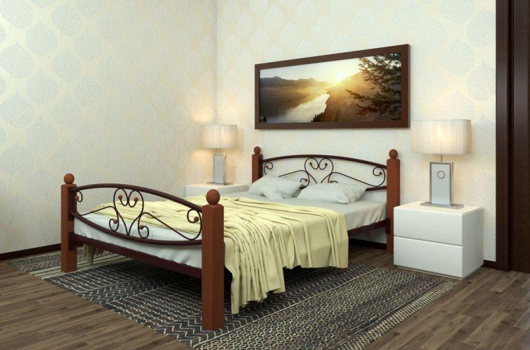 Кровать металлическая Каролина Lux Plus