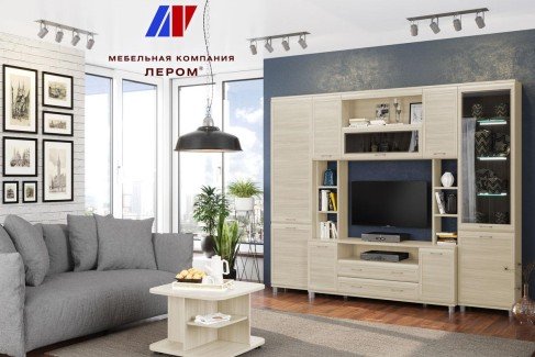 Модульная гостиная Мелисса 2 ясень асахи